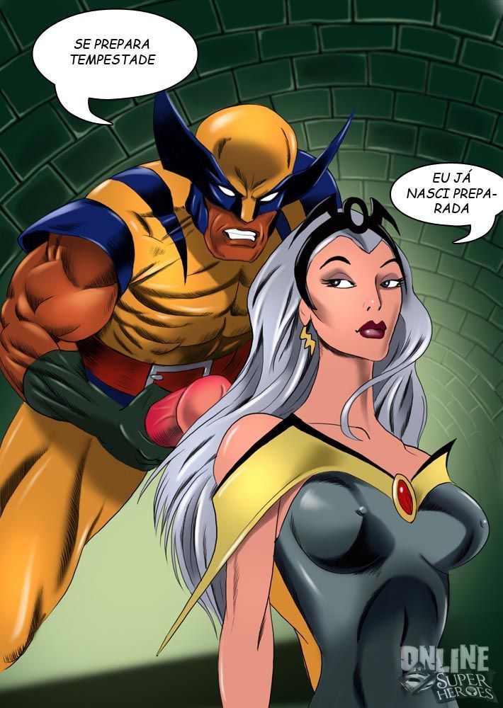 Wolverine gozando na Tempestade