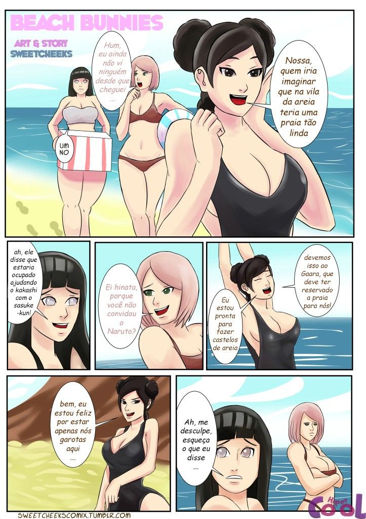Naruto Pornô: Ninjas em dia quente na praia
