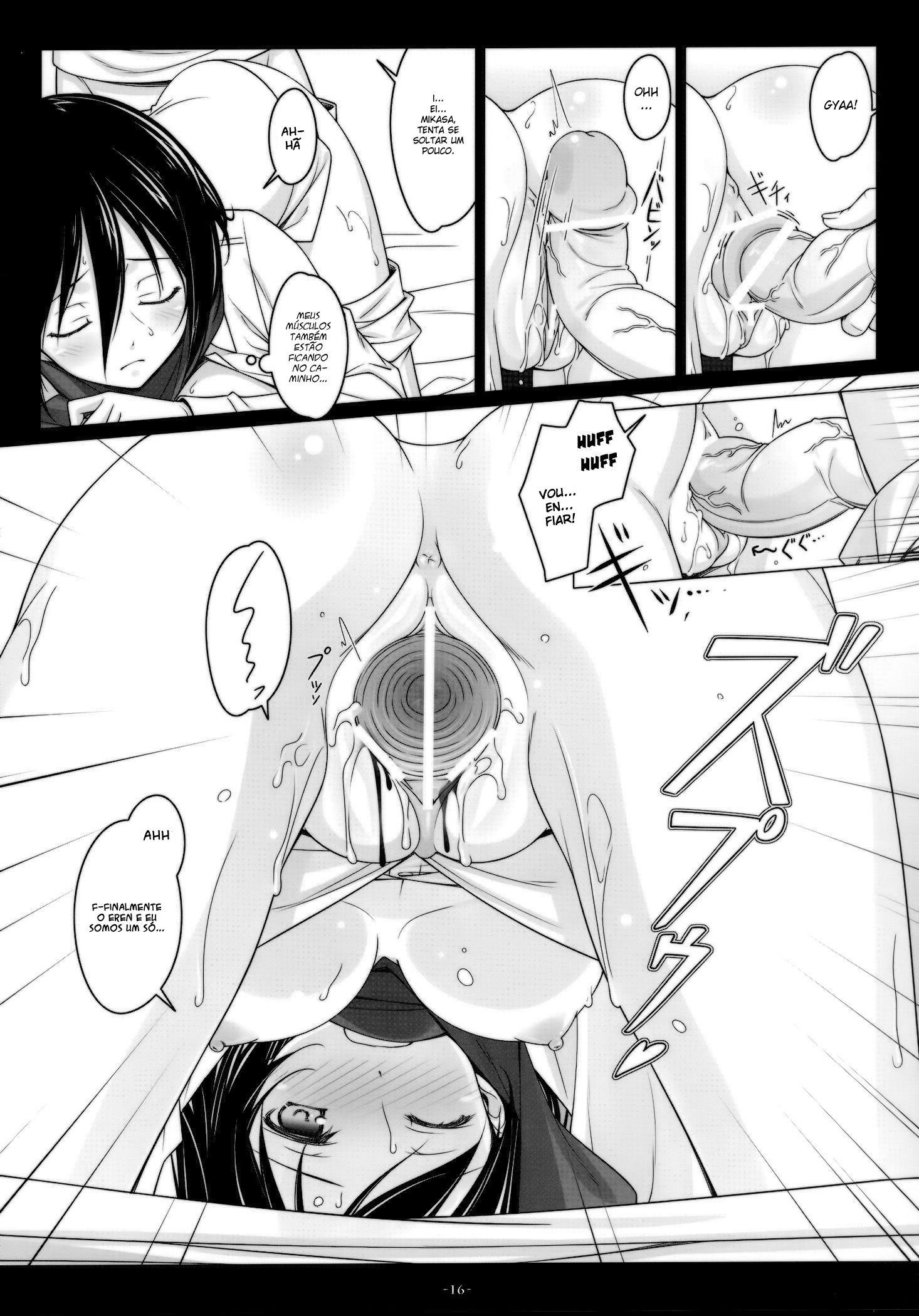 Shingeki no Kyojin Hentai: A emboscada da virgem Mikasa - Foto 13
