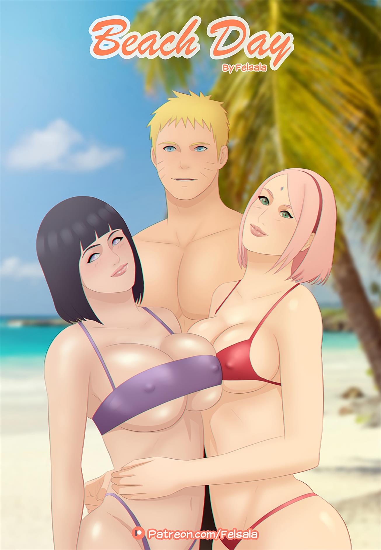 Famila de Naruto na praia - Foto 1