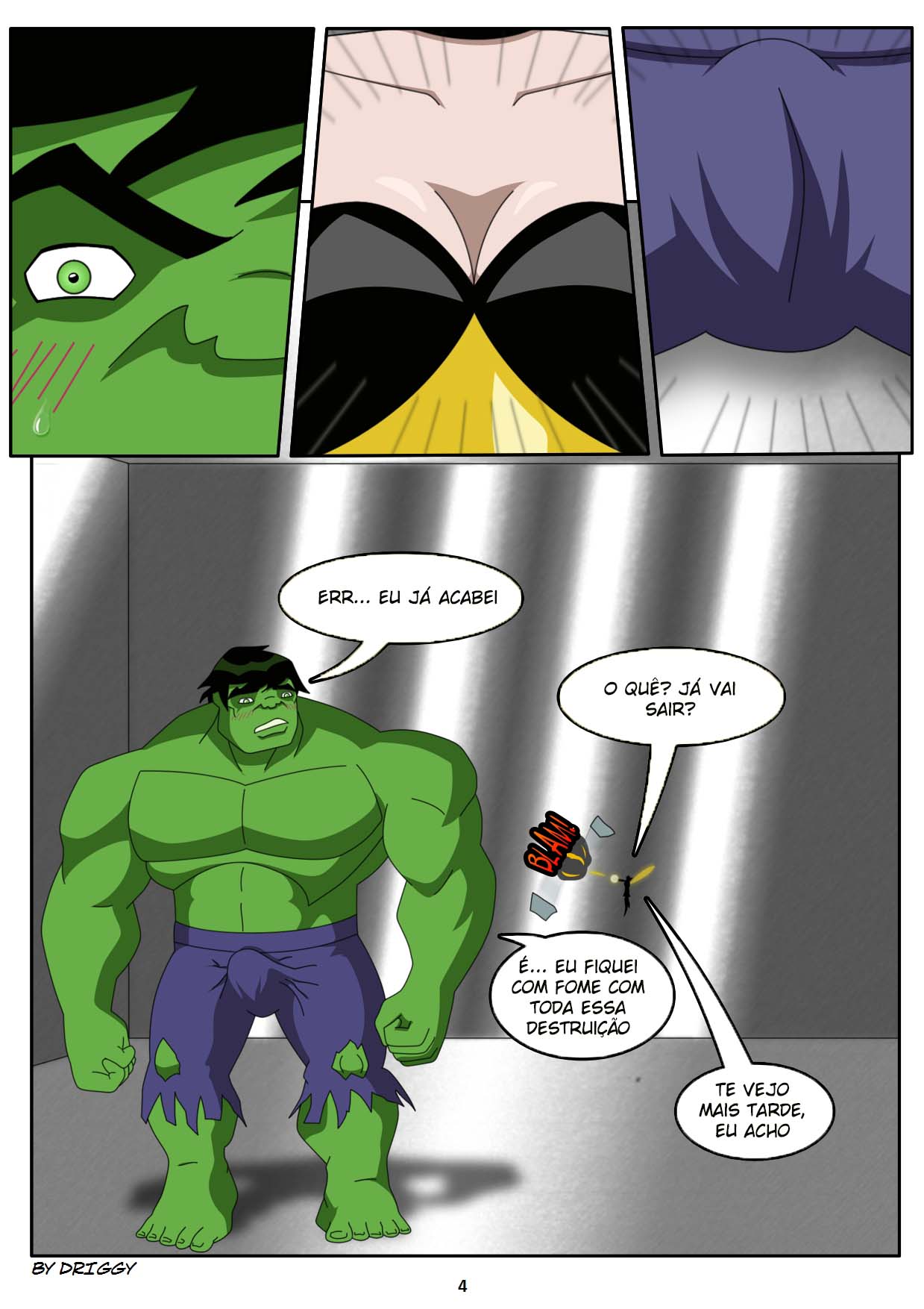 Vingadores HQ Pornô: Hulk fode Mulher Vespa - Foto 4