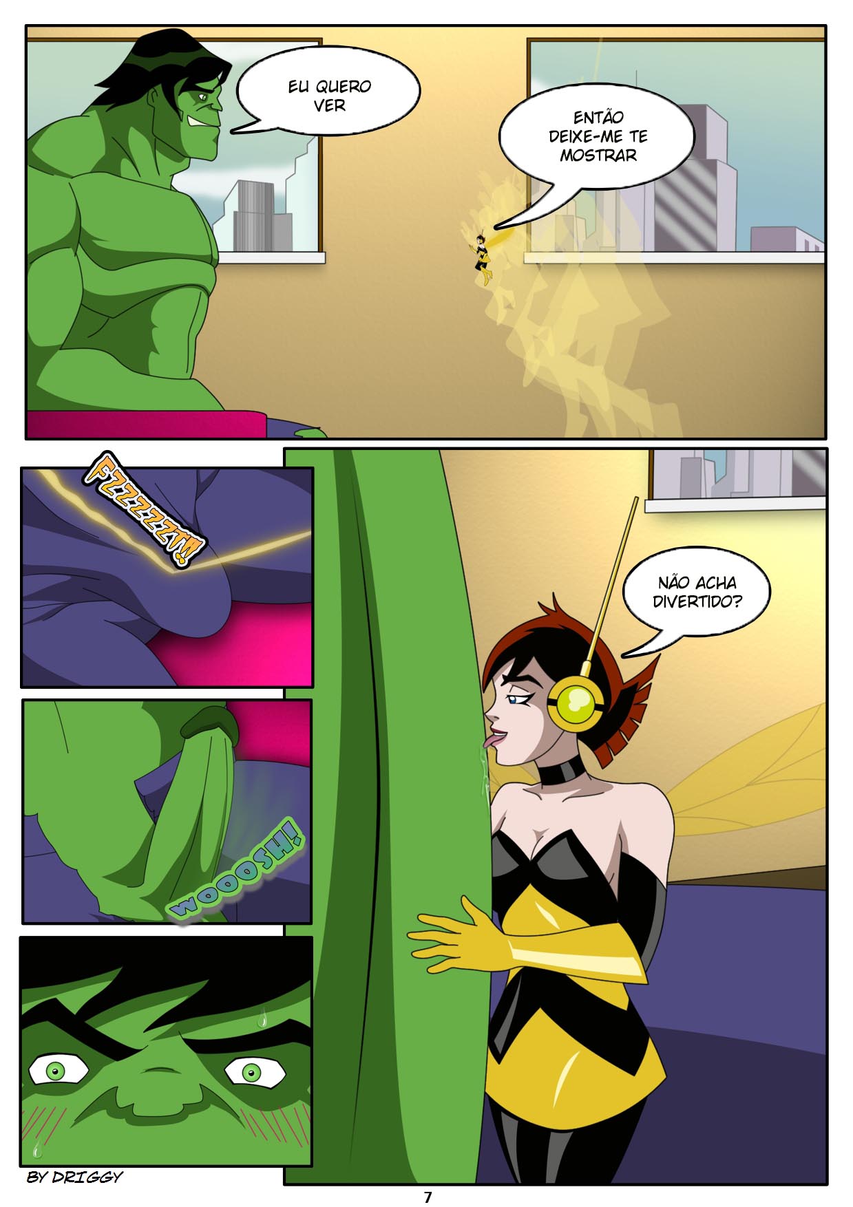 Vingadores HQ Pornô: Hulk fode Mulher Vespa - Foto 7